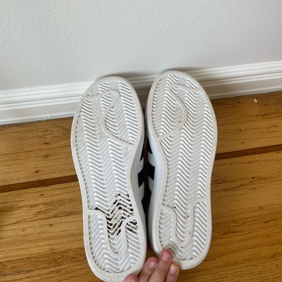 Adidas Superstar White and Black Shoes, Women’s Size 8 - Picture 9 of 10
